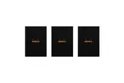 3x Rhodia No.18 Top Stapled A4 Notepad Office Stationery Note Pad 5x5 Grid Black