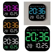 Remote Control Large Digital Wall Clock Led Light Temperature Day Week Display