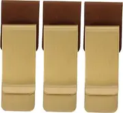 KALLORY 1set Leather Loose Leaf Notepad Pen Holder with Clip Cowhide Organizer for Clipboard and Binder Practical Present for Teachers and Professionals 3pcs
