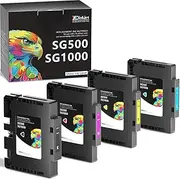 Xcinkjet 3.6.0 Sublimation Ink Cartridges Replace for Sawgrass SG500 Sublimation Ink Compatible with SG500 SG1000 Printers (BK/C/M/Y, 4 Pack)