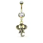 Piercing Navel Gold Plated Pendant Elephant