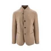 [EMPORIO ARMANI] EMPORIO ARMANI Wool-blend jacket with guru collar Man 46 46 Beige