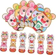 Generic 18pcs Red Envelope Mini Red Packet Coins Chinese New Year Envelope Lucky Chinese Style Classical Car Accessories Pendant Card Envelopes 2023 Hong Bao Hand Fan Bag Paper Colorful