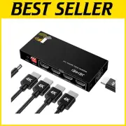 HDMI 1x4 Splitter 4K@60Hz with EDID Management – Ideal for Dual Monitor Systems
