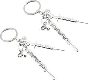 [VALICLUD] 2pcs Key Rings Creative Key Holder Thermometer Keychains Unique Design Small present for Men Women for Bags Backpacks