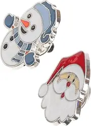 [LIFKOME] 2 Pcs Christmas Brooch Coat Badge Cartoon Badges Chrismas Badge Santa Claus Badge Christmas Theme Badge Holiday Cute Brooch Pin Christmas Party Supplies Brooch Pins Badges Alloy