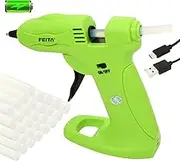 Cordless Hot Melt Glue Gun Kit - FEITA USB Rechargeable 2650mAh Battery Mini Glue Gun with 30pcs Glue Sticks - Wireless small Glue Guns with barb the builder for Crafts Arts Home DIY Repairs