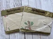 VINTAGE SPRINGMAID SHEETS FLAT FITTED DOUBLE FOR 54 X 76 MATTRESS SUNRISE SUNSET