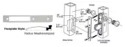 Aluminum Radius Weather-stripped Faceplate for DL2110 Series Long Throw Deadlock