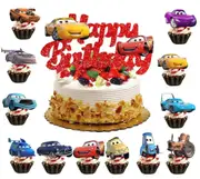 13pcs Cars Theme Birthday Cake Topper Cupcake Toppers Kids Birthday Decorations