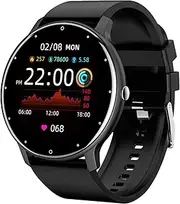 SMT 4 Smart Watch For Women Men 2023 Edition - Fitness Tracker,Heart Rate,Sleep Monitor Digital Smartwatch Step counter Waterproof SMT4 Activity Tracker for Android iPhone,Black
