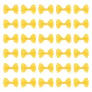 50Pcs Bright Yellow White Dot Polka Dot Ribbon Bow Ties 1.5"x1" Mini Bowknot