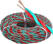 60ft/100ft Pure Copper Twisted Pair Flexible Wire Soft Lamp Head 2 - Core 0.5/0.75/1/1.5/2.5 Square Millimeters Fire - Resistant & Household - Use Power Line - Resistant and Soft(60ft,2C-1MM2)