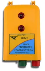 2km D Cell BD22 BATTERY Powered Electric Fence ENERGISER Thunderbird