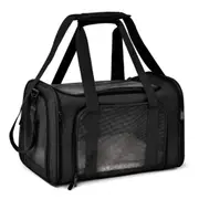 Foldable Pet Carrier Bag Cat Dog Soft Crate Cage Portable Travel Bag Car Kennel-Black