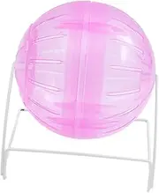 ORFOFE Four in One Multifunctional Hamster Exercise Ball with Stand Mini Run About Ball for Small Pets in Pink for Hamsters and Gerbils to Boredom and Increase Activity