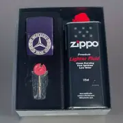 Genuine Zippo Lighter Mercedes Benz Design Fuel Flint Gift Pack Collectible