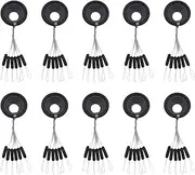 SING F LTD 100PCS Rubber Fishing Bobber Beads Stopper 6 in 1 Float Sinker Stops Black Cylinder Shape Line Stops Space Bean Fishing Gear S/M/L 3