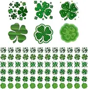 EVECILOO 144 pcs St. Patrick's Day Tattoos Shamrock Tattoo Stickers Four Leaf Clover Temporary Tattoos Clover Tattoos Irish Tattoos for St Patricks Day Decorations Party Decor Accessories