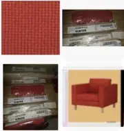 IKEA Karlstad Korndal Red Armchair COVER ONLY NEW Tweed Chair,FireEngine,AddMate