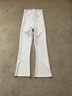 Commando Women's White Faux leather Cropped Flare Raw Hem Pant Size Medium NEW