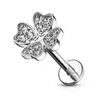 Piercing Labret Ear Clover Four Leaves