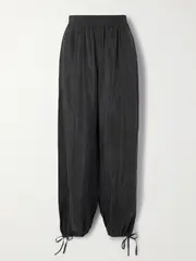 [Another Tomorrow] Another Tomorrow - Tencel™ Lyocell Tapered Track Pants - Black - x small x small Black