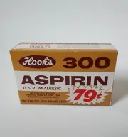 Rare Vintage New Old Stock Hooks Drugstore Aspirin Bottle Box