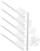 IMIKEYA 6 Sets Adhesive Sliding Rail Hooks No Drilling Required Kitchen and Bathroom Hook Rack Strong Adhesive Multi-Purpose S Hanger for Utensils Pots and Pans