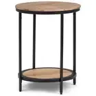 Simpli Home Jenna Industrial 18" W Metal Round Accent Side Table in Natural