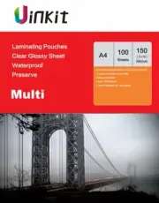 A4 Hot Laminating Sheets Pouches 150Micron75x2 Transparent Sheets 303x216mm Uin