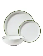 [Robert Gordon] Hampton Dinner Set 12 Pieces in White/Green