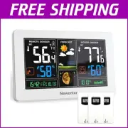 Digital Thermometer with 3 Sensors and Adjustable Backlight for Home & Office