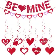 BE Mine Decorations Pre-Assembled Hanging Heart Swirls Love Garlands for Wedding