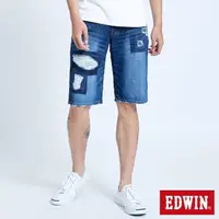 在飛比找momo購物網優惠-【EDWIN】男裝 破壞五袋牛仔短褲(中古藍)