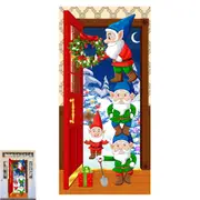 Christmas Door Cover Decoration Santa Claus Hanging Wall Banner for Home Front Door Xmas Decoration -Dwarf