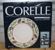 CORELLE CHRISTMAS BIRDS AND BOUGHS DINNER PLATES 10.75” HOLIDAY CARDINALS 4PC