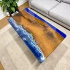 Resin Dining Table Top, Ocean Wave Epoxy Wood Resin Table top ,Console Table top