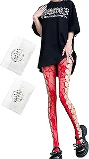 [Generic] Female Stockings Thin Sexy Hollow Fishnet Socks Silk Sheer Pantyhose Lace Patterned Tights Festival Concert Jumpsuit