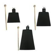 Iron Cowbell with Wooden Stick Hand Percussion Cowbell Portable Preschool