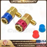 2PCS A/C 1/4" Manifold Gauge Conversion Kit High & Low Quick Coupler Adapter AC (for: BMW)