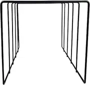Vinyl Record Stand - Black Iron Rack For Albums And Books | Modern Metal File Holder For Desk And Office | Desktop Book Organizer For Records, Magazines, Folders | Stylish Display Rack For Home