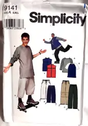Simplicity 9141 Size S M L Sewing Pattern UNCUT Vest Skater Pants Knit Top Teen