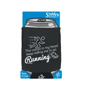 Personal Best RunningThe Voices In My Head Keep Telling Me To Go Running - Funny Novelty Stubby Holder With Base