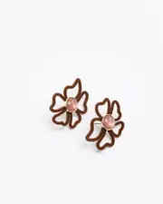 Multi Colour Felt Flower Shape Earrings