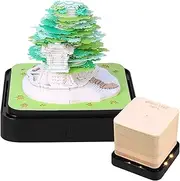 3D Desk Calendar, 3D Calendar 2025, Creative Calendar Memo Pad with LED Lights Green Tree/Earth Shape, Desk Time Piece Calendar for Colleague Friend 3D Family Calendar 2024/25 (Green Tree)