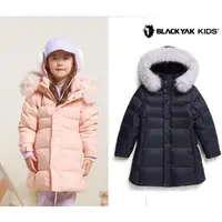 在飛比找蝦皮購物優惠-韓國 Blackyak 大童 女童 皮草連帽長版羽絨外套