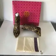 Tory Burch Lila Leopard Ankle Boots Size 7 Shoe Calf Hair Pointed Toe Preppy$498