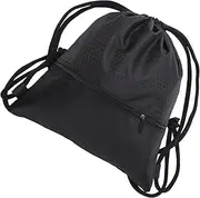 WOFASHPURET Unisex Drawstring Sports Backpack Large Black Mesh Bag for Basketball Football Volleyball More Heavy Duty Durable Gear Organizer for Men Women