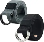 [TOZLU] Canvas Belt, Double D-ring Belt, Canvas Web Belt for Men/Women Casual Belt